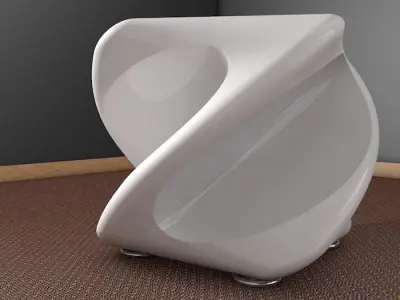 Futuristic Table and Lamp Free 3D model