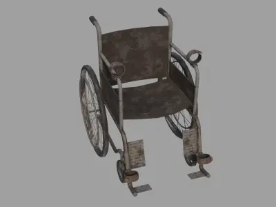 Abandoned Wheelchair Low-poly 3D model