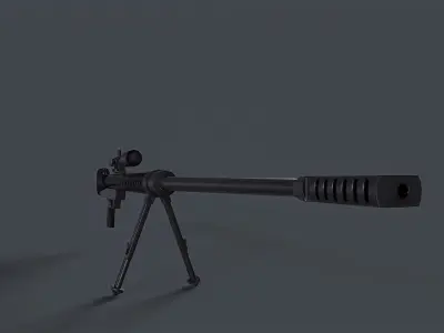 Shaher Iranian heavy rifle Low-poly 3D model