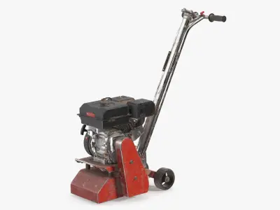 Gas Powered Surface Planer Red Used 3D model