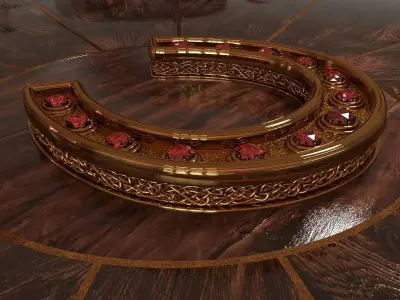 Horseshoe with stones 3D model