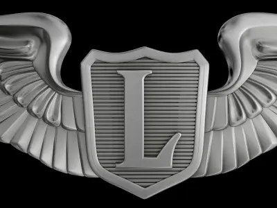 USAAF Liaison Pilot Wings Badge 3D model
