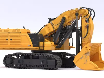 CAT Large Excavators 395 Front Shovel FS Tier 4  Stage V Dirty 3D model