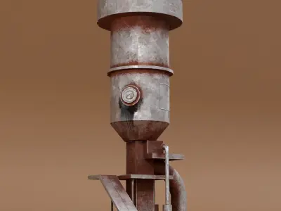 Rusty Old Oil Tank Game Ready Low Poly Low-poly 3D model