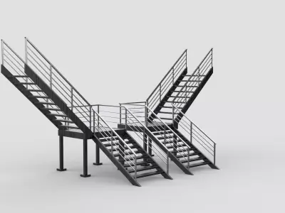 Mild Steel Stairs 3D model