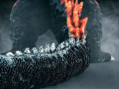 Burning Godzilla 3D model