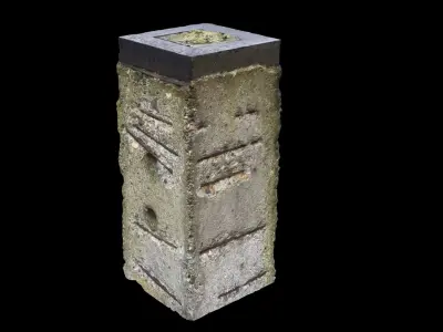 concrete block street part photogrammetry Low-poly 3D model
