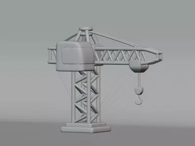 Lifting Crane Low-poly 3D model