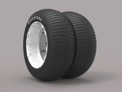 Double wheel from monster truck 3D model
