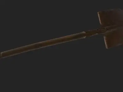 Shovel PBR 4K old Low-poly 3D model