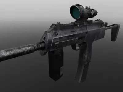 MP7 gun Low-poly 3D model