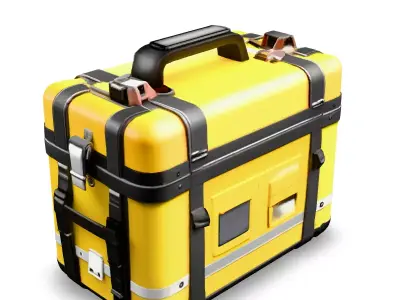 HighTech Yellow Storage Case Low-poly 3D model