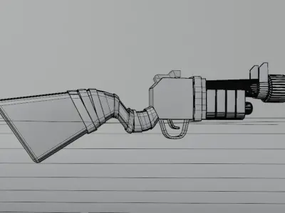 Cartoon type game gun  Low-poly 3D model