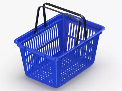 Plastic Shopping Crate 02 Blue 3D model