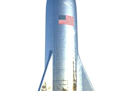 Starhopper and Starship Prototype Low-poly 3D model