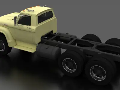T-Series T-850 Truck Chassis 1964 Low-poly 3D model