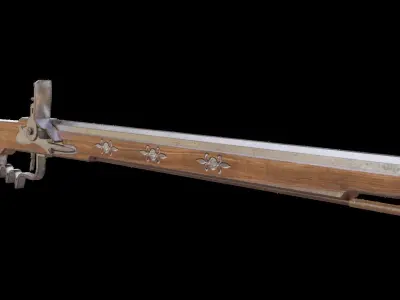 Bandollet rifle lowpoly Low-poly 3D model