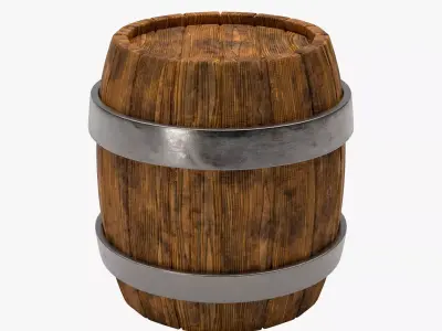 Wooden barrel Free 3D model purchase