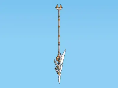 Sci-Fi Cyber Spear Low-poly 3D model