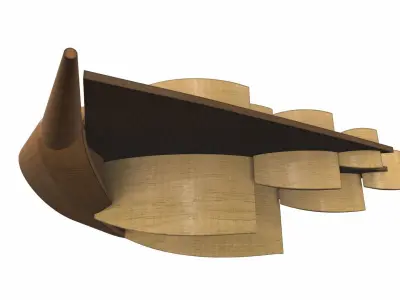 Wooden ship toy 9 Free 3D model