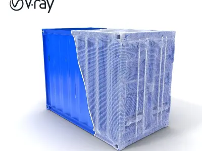 Shipping Container D Model Pack for Game and Film Production Low-poly 3D model