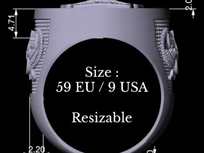  Farvahar and Crown Ring 3D print model purchase