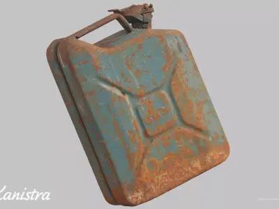 jerrican old rusty gas can 3D model