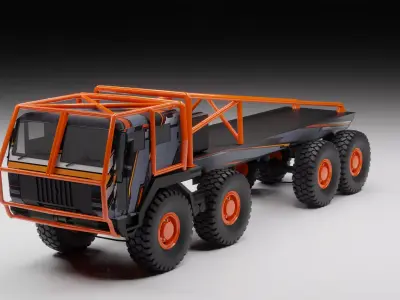 8x8 Military Truck Rigged 3D Model High Detail Army Vehicle  Low-poly 3D model