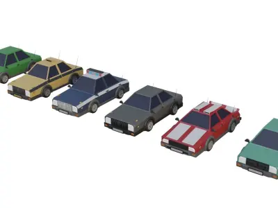 low poly car Low-poly 3D model Low-poly