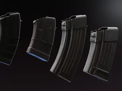 Small AK magazines Low-poly 3D model