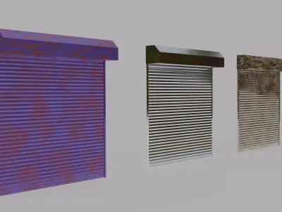 Garage door Low-poly 3D model