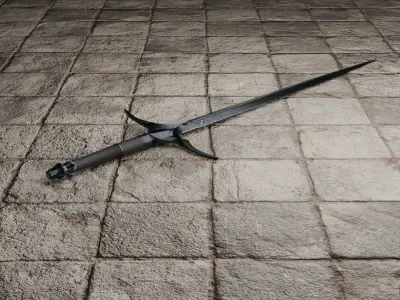 Dark sword Free low-poly 3D model