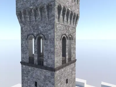 Medieval Tower - City Building Low-poly 3D model