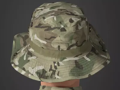 Tactical Boonie Hat 3D Model Metahuman 9 Camos UE5 Game Ready Low-poly 3D model