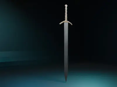 Medieval Fantasy Greatsword Low-poly 3D model