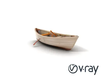 Weathered Old Rowboat with Oars model pack Low-poly 3D model