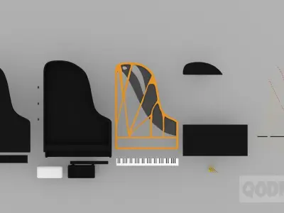 Piano 3D grand 3D model
