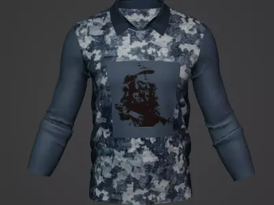 Military Soldier Clothing T-shirt Low-poly 3D model 38