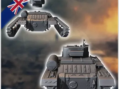 Valentine Mark Mk III infantry tank - UK United WW2 Kingdom Brit 3D print model