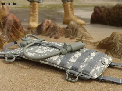 Military Hydration Backpack Carrier Lying 3D model