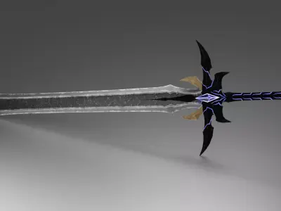 Fang of Rakhan Game-Ready PBR 3D Sword  Low-poly 3D model