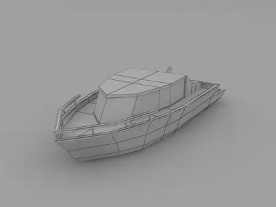 3d low polygon plane ship Low-poly 3D model