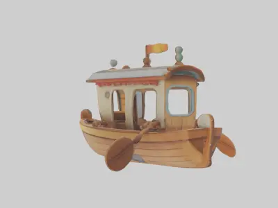 artoon Boat Paddle model 3D model