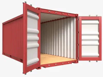 Shipping Container Dry 20-foot Open 3D model