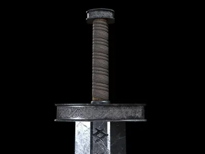 Medieval Realistic Viking Sword Free low-poly 3D model