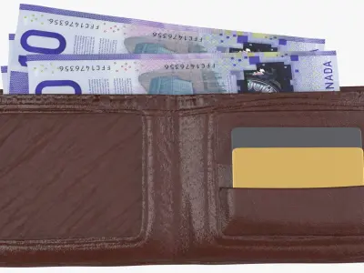 Canada 10 Dollar Wallet Money Purse 3D model