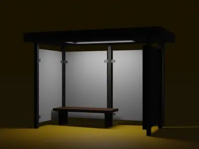  Bus Stop  Low-poly 3D model