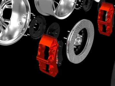 3 Car Wheel Collection Low-poly 3D model