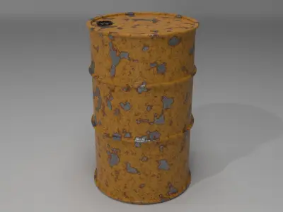 Realistic Rusty barrel 3D model