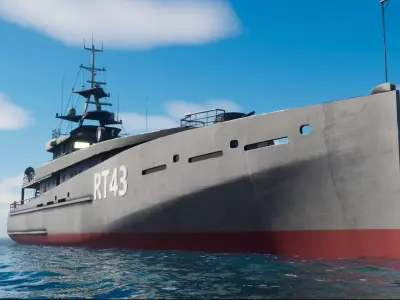 RT43 - Rescue Tactical - Ship - Millitary Vessel Low-poly 3D model